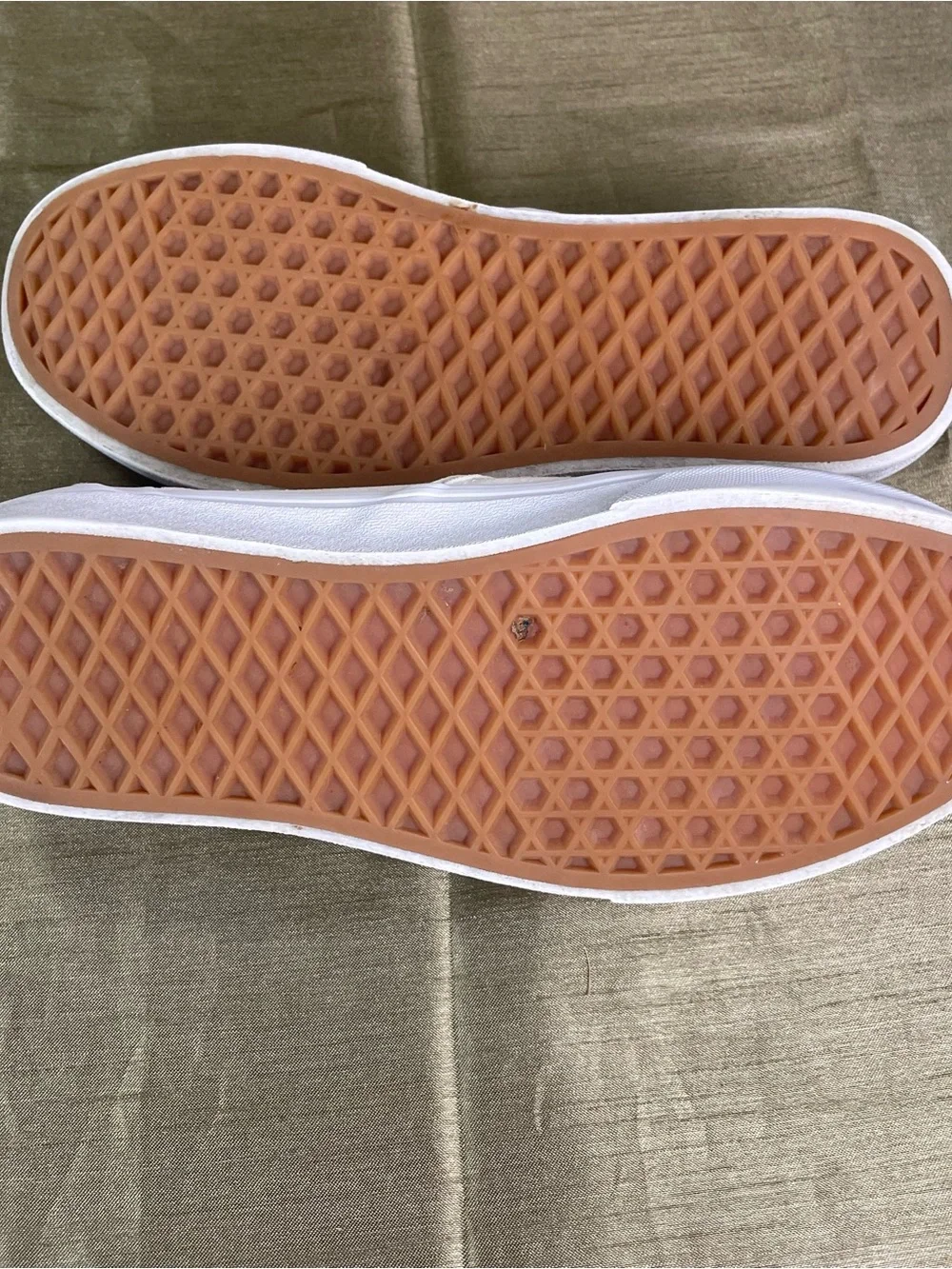 Vans White Canvas Slip-On Shoes Size Womens 7